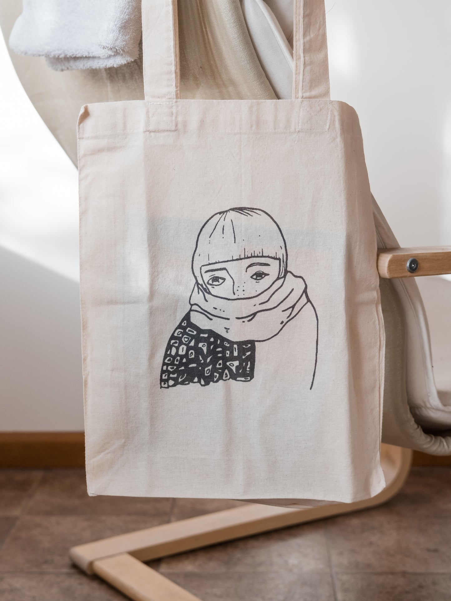 Scarf Girl Organic Cotton Tote Bag